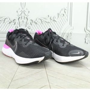 Nike Renew Run Black Pink Mesh Breathable Running Shoes Sneakers 9.5